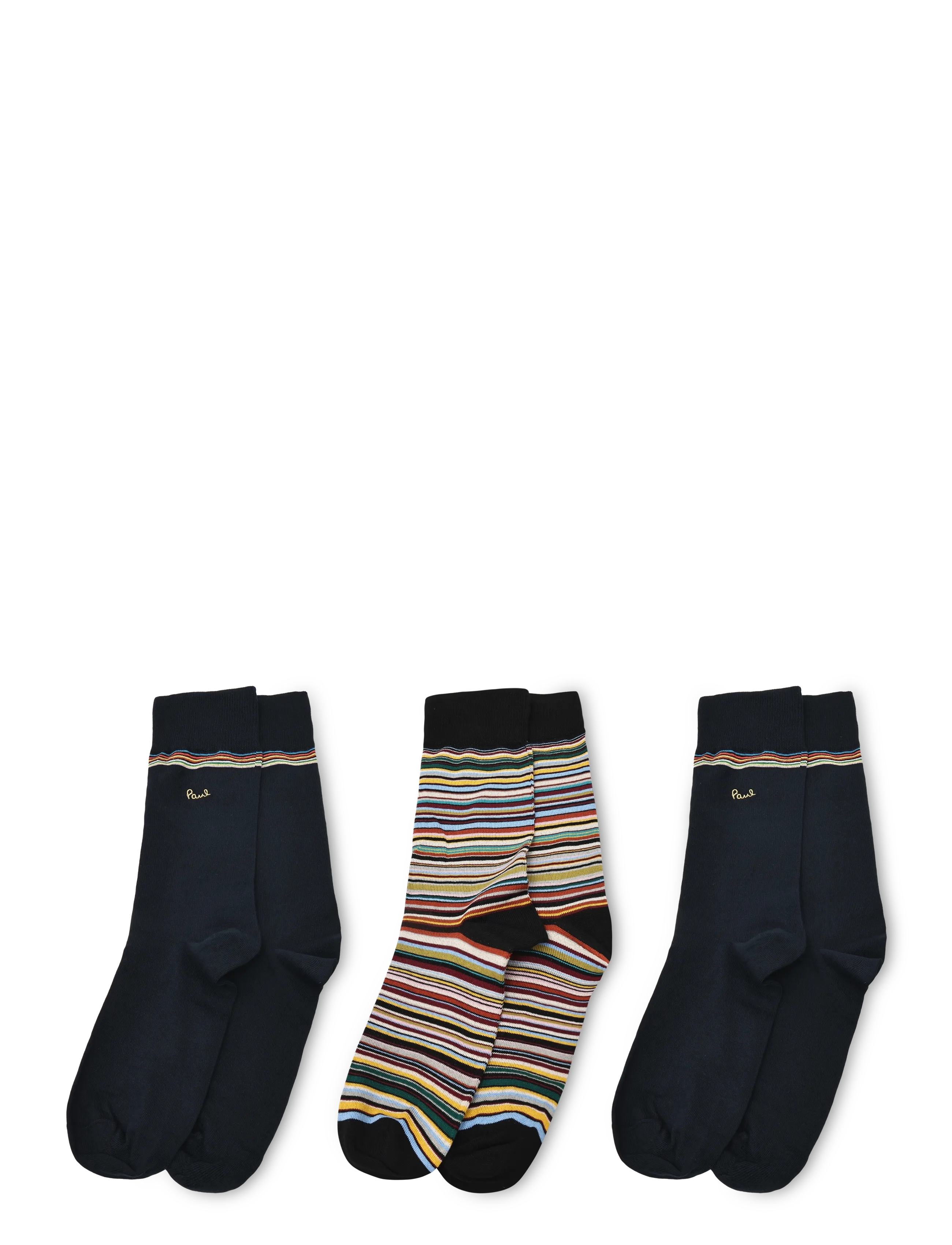 PS Paul Smith - MEN SOCK 3PK GOLD SIG - tennissocken - 1a_mixed plate 1 - 1