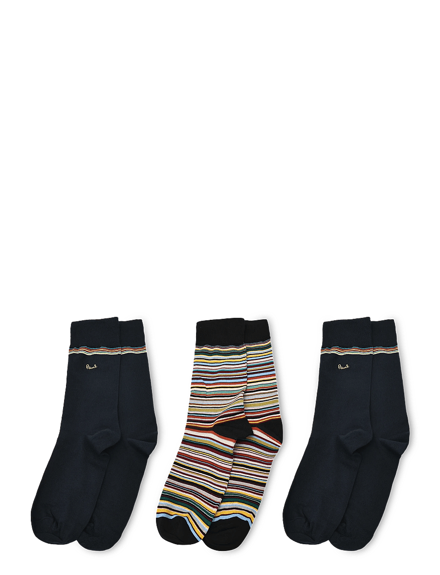 PS Paul Smith - MEN SOCK 3PK GOLD SIG - tennissocken - 1a_mixed plate 1 - 1