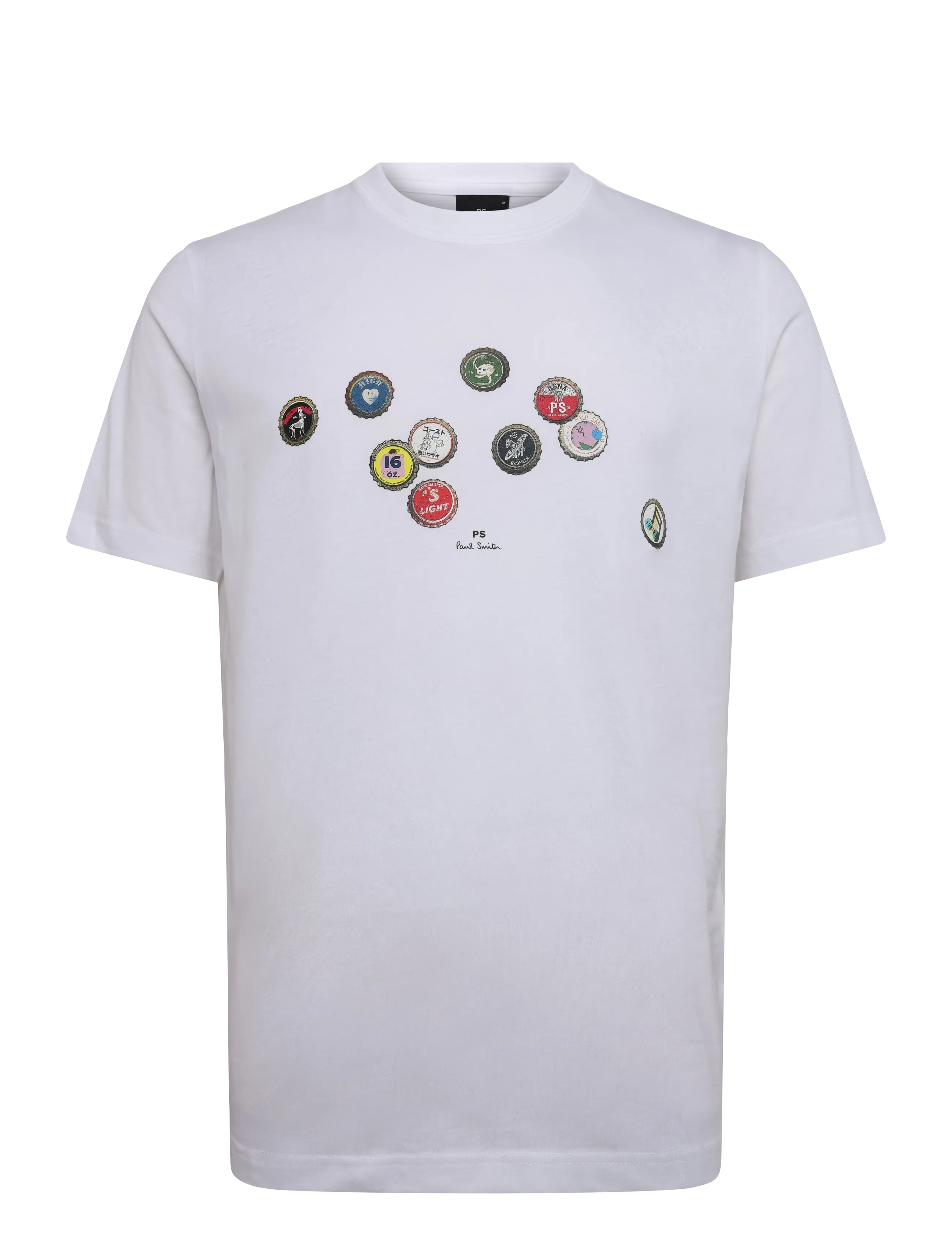 PS Paul Smith - MENS REG FIT T-SHIRT BOTTLE TOPS - kurzärmelige t-shirts - white - 1