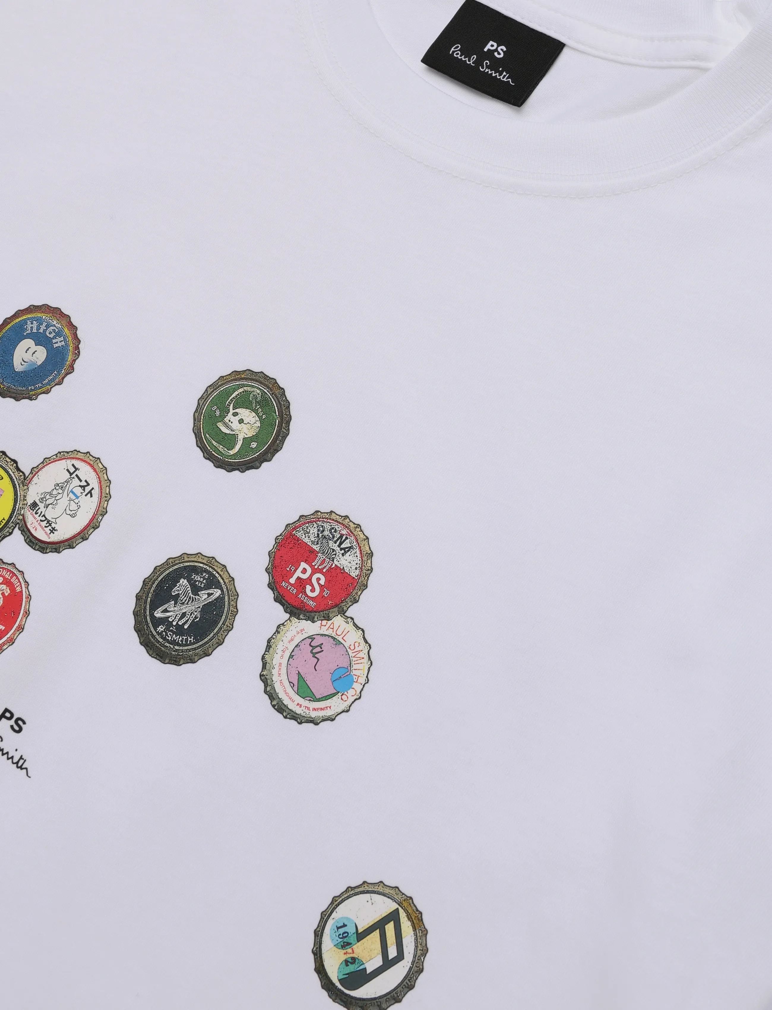 PS Paul Smith - MENS REG FIT T-SHIRT BOTTLE TOPS - kurzärmelige t-shirts - white - 5