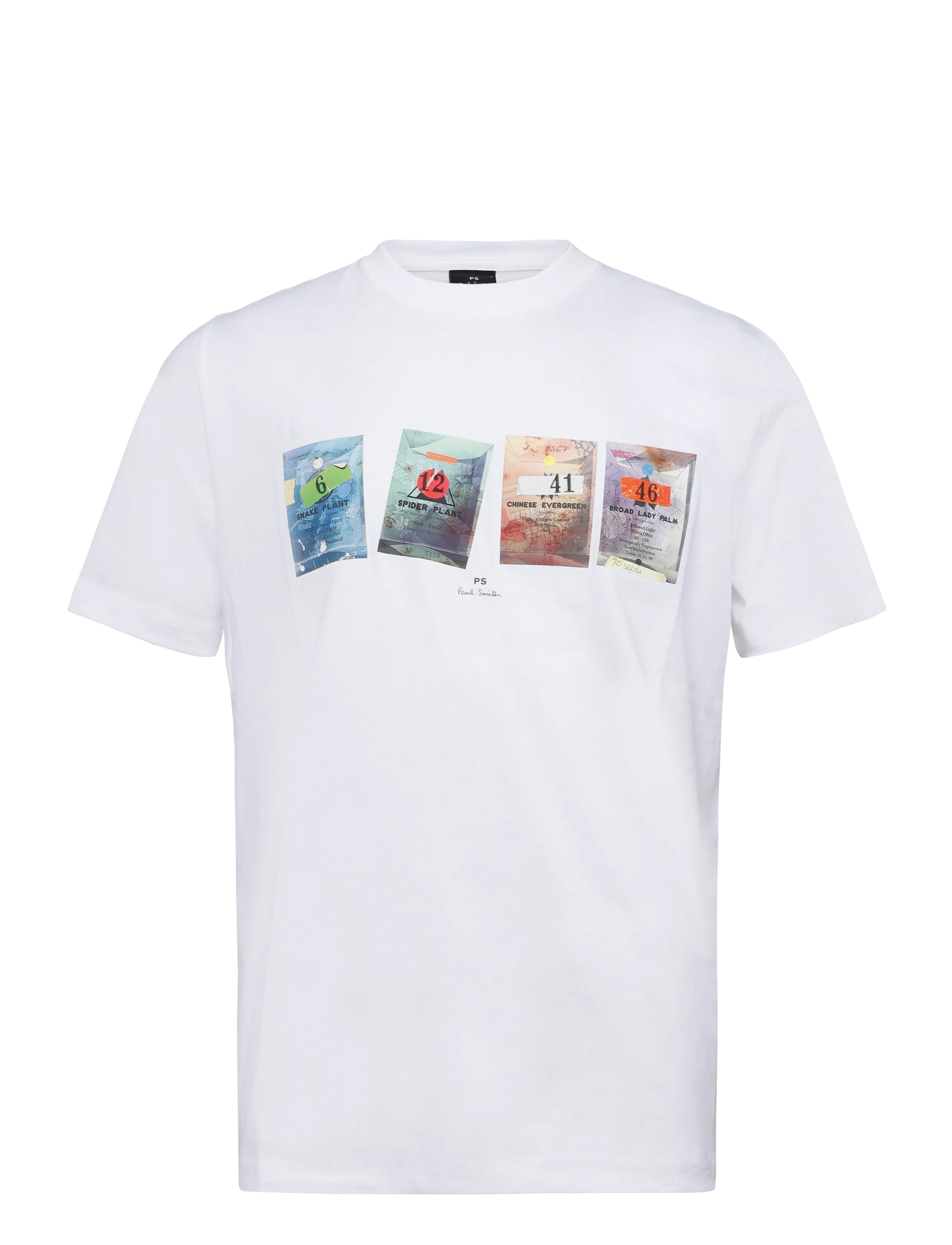 PS Paul Smith Mens Reg Fit Ss T Shirt Seeds, Mænd, Grafisk Print T-Shirt, Hvid, Str: XXL