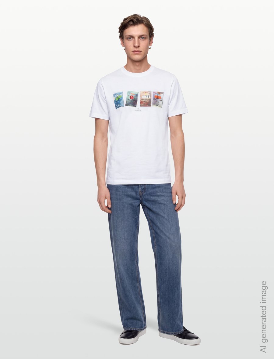 PS Paul Smith - MENS REG FIT SS T SHIRT SEEDS - kurzärmelige t-shirts - white - 0