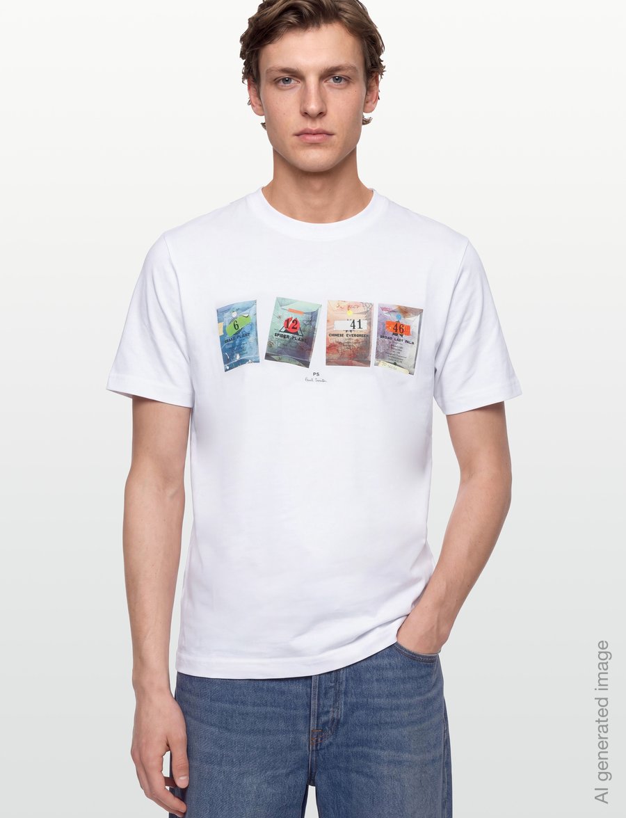 PS Paul Smith - MENS REG FIT SS T SHIRT SEEDS - kurzärmelige t-shirts - white - 3