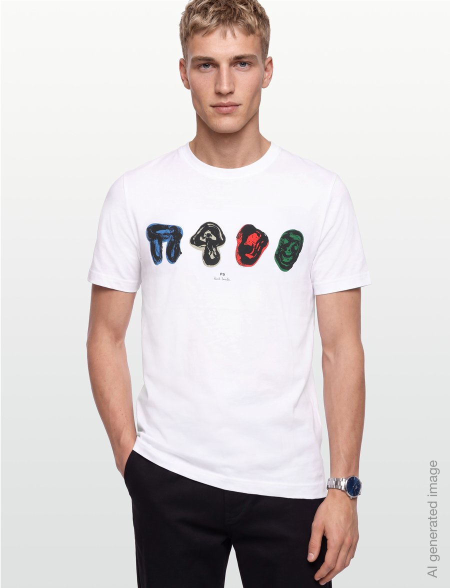 PS Paul Smith - MENS REG FIT T SHIRT IN A ROW - kurzärmelige t-shirts - 01_white - 3