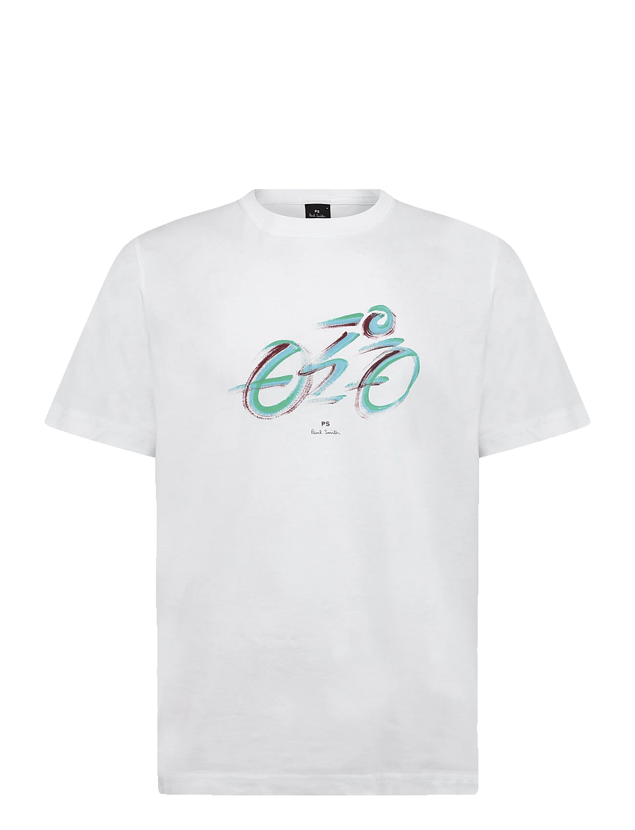 PS Paul Smith - MENS REG FIT T SHIRT CYCLIST - short-sleeved t-shirts - white - 1