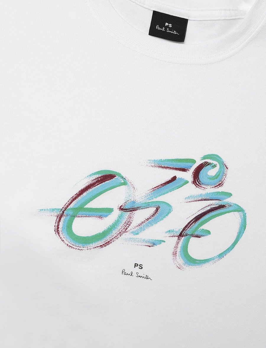PS Paul Smith - MENS REG FIT T SHIRT CYCLIST - short-sleeved t-shirts - white - 5