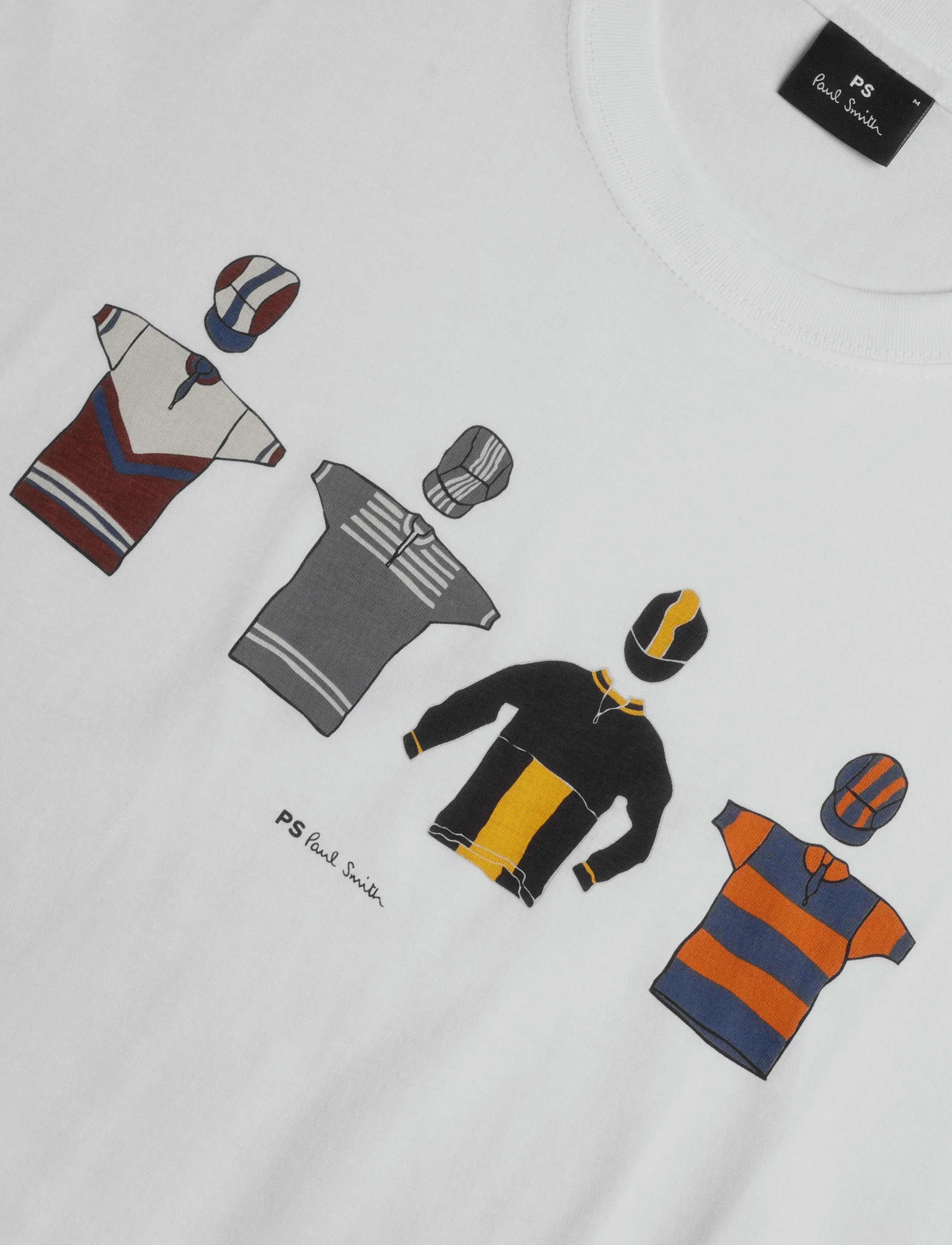 Paul Smith - MENS REG FIT T SHIRT CYCLE JERSEY'S - lühikeste varrukatega t-särgid - 01_white - 2