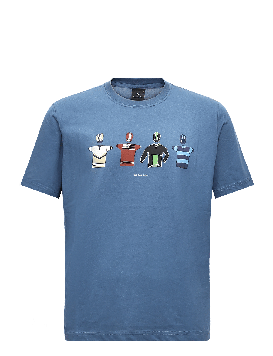 PS Paul Smith - MENS REG FIT T SHIRT CYCLE JERSEY'S - kurzärmelige t-shirts - 46e_indigo - 0