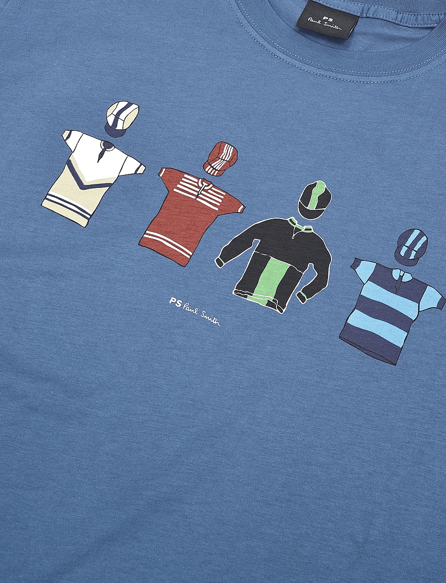 PS Paul Smith - MENS REG FIT T SHIRT CYCLE JERSEY'S - kurzärmelige t-shirts - 46e_indigo - 2