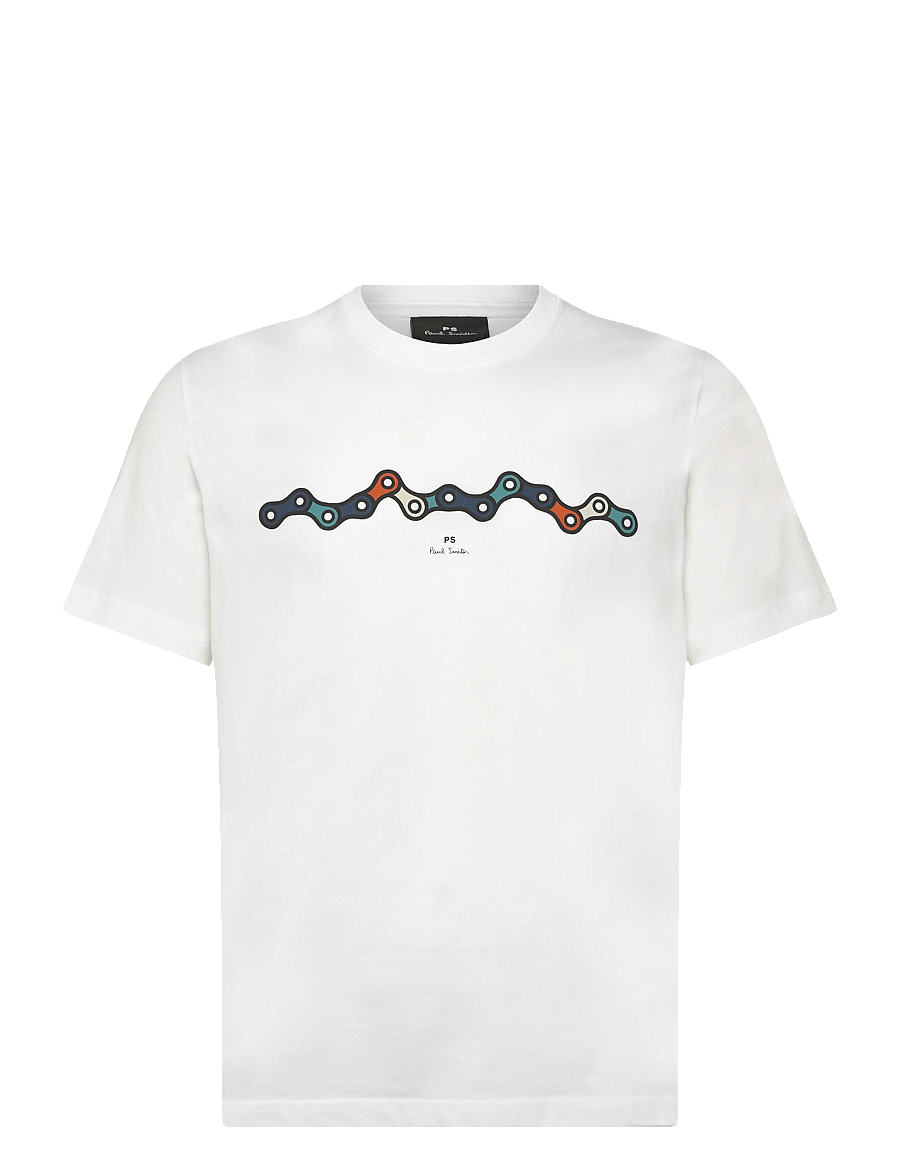 PS Paul Smith - MENS REG FIT T SHIRT CHAIN - kortærmede t-shirts - 01_white - 0