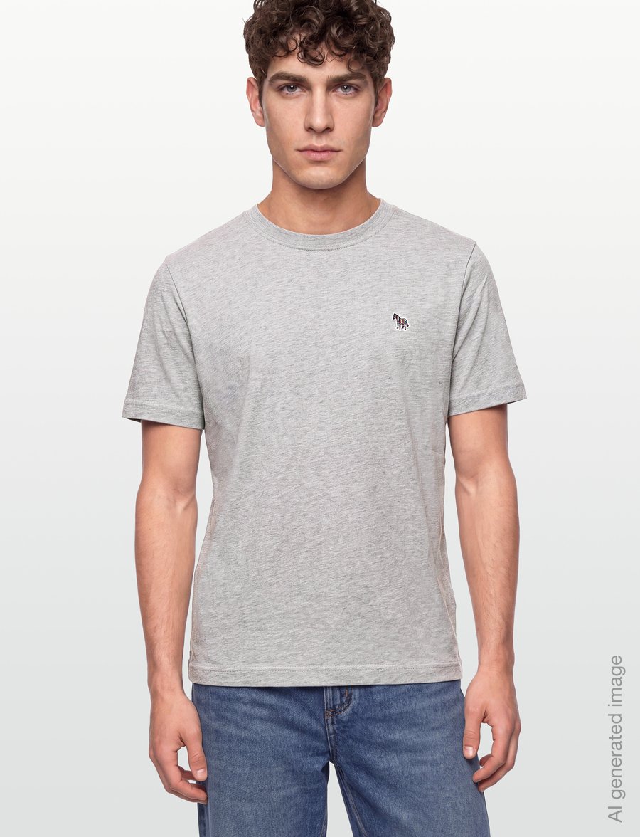 PS Paul Smith - MENS REG FIT SS TSHIRT ZEBRA - short-sleeved t-shirts - melan - 3