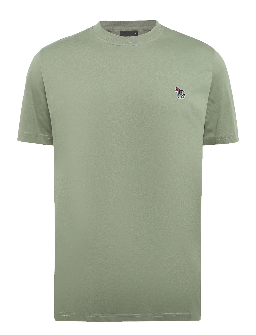 PS Paul Smith - MENS REG FIT SS TSHIRT ZEBRA - kurzärmelige t-shirts - 34d_lt greyish green - 0