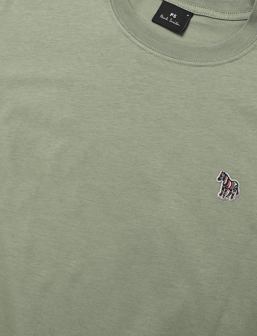 PS Paul Smith - MENS REG FIT SS TSHIRT ZEBRA - kurzärmelige t-shirts - 34d_lt greyish green - 2