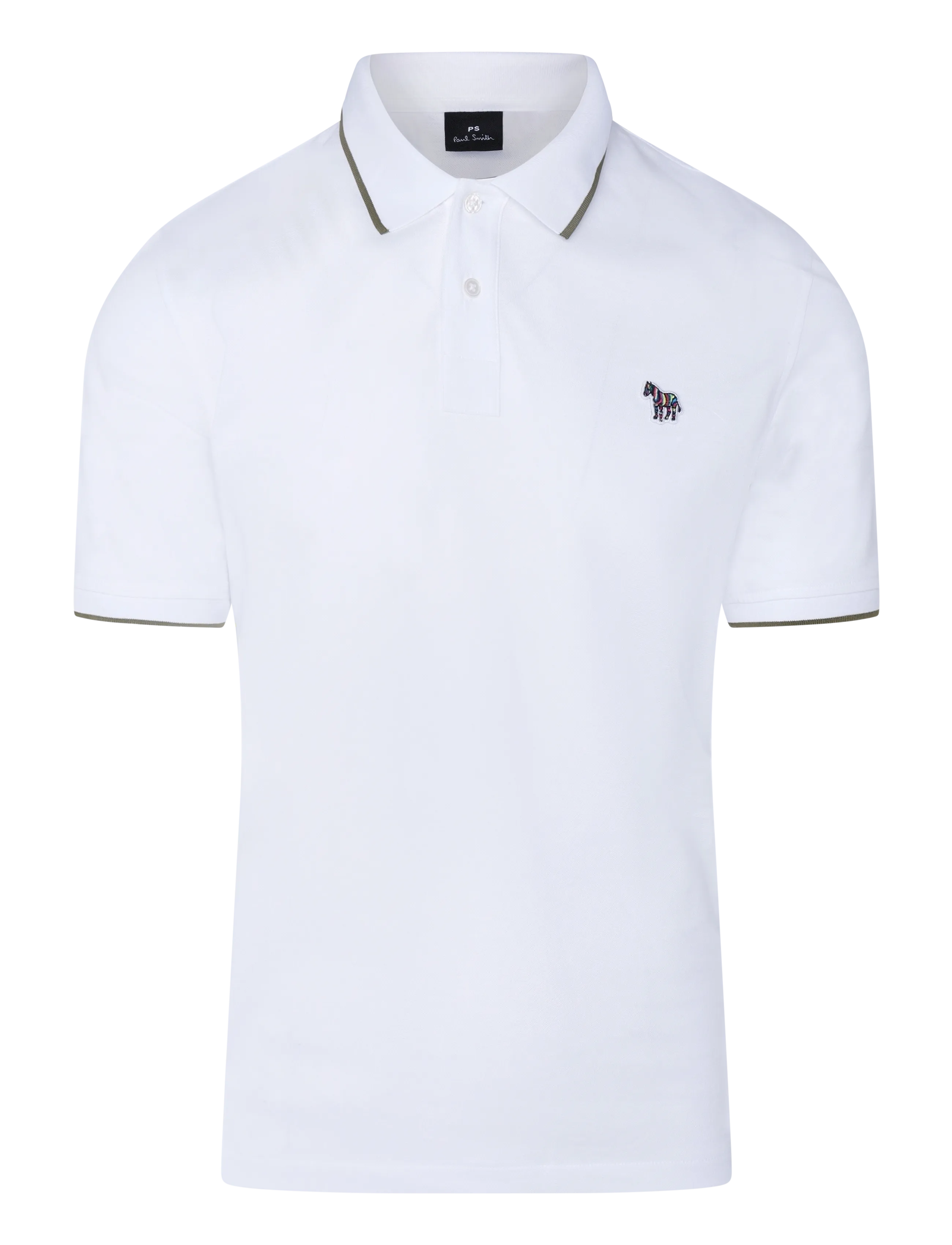 PS Paul Smith MENS REG FIT SS POLO SHIRT ZEBRA - Polosärgid - 01_WHITE / white