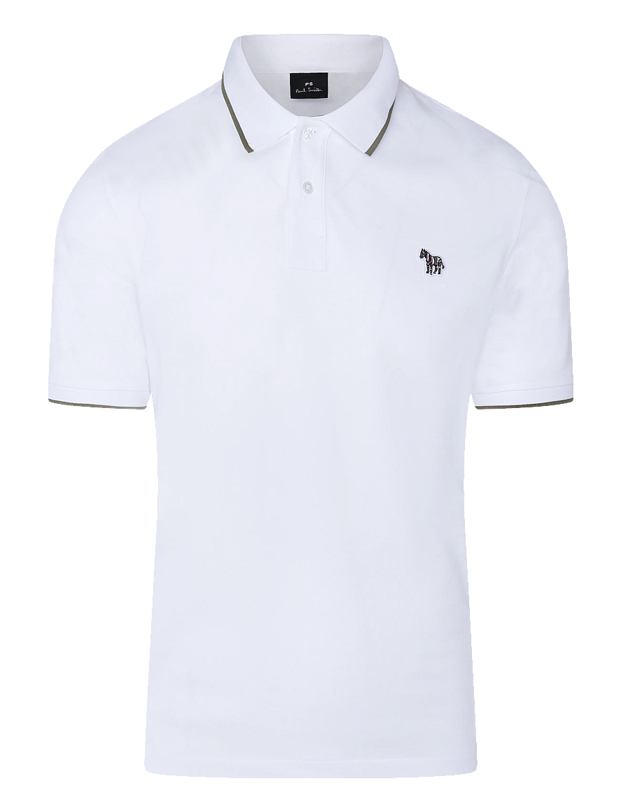 PS Paul Smith - MENS REG FIT SS POLO SHIRT ZEBRA - lühikeste varrukatega polod - 01_white - 0