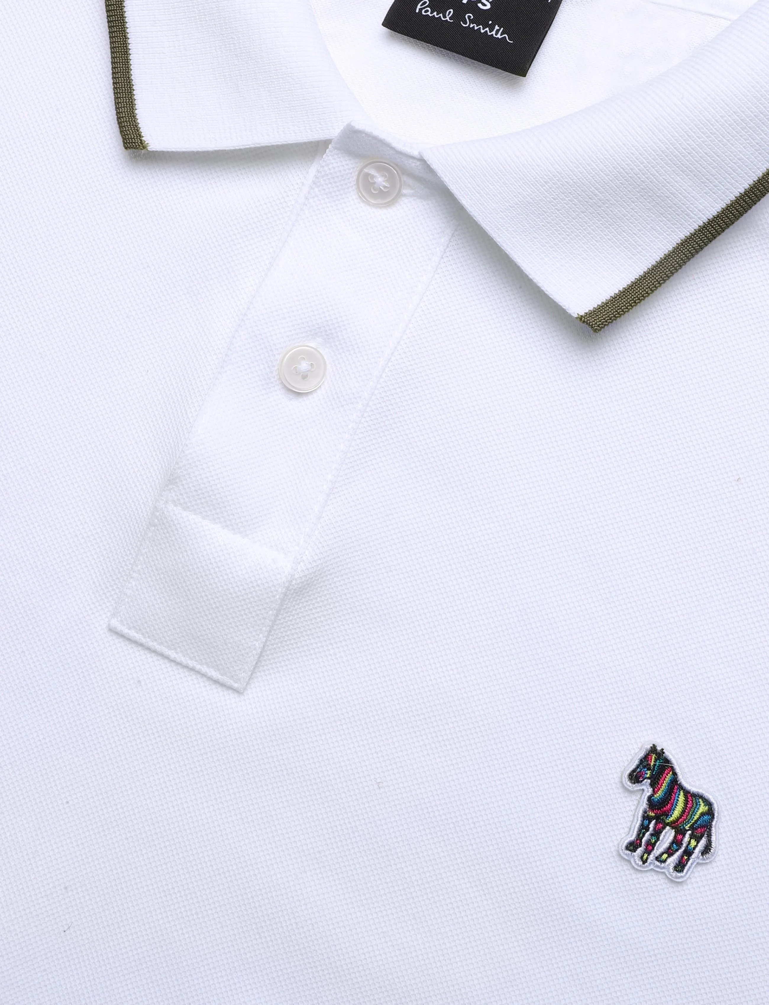 PS Paul Smith - MENS REG FIT SS POLO SHIRT ZEBRA - lühikeste varrukatega polod - 01_white - 2