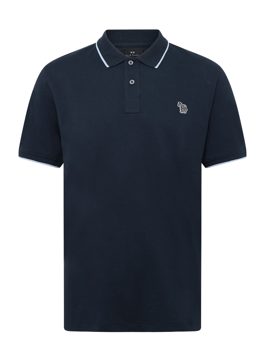 PS Paul Smith - MENS REG FIT SS POLO SHIRT ZEBRA - short-sleeved polos - 49_very dark navy - 0