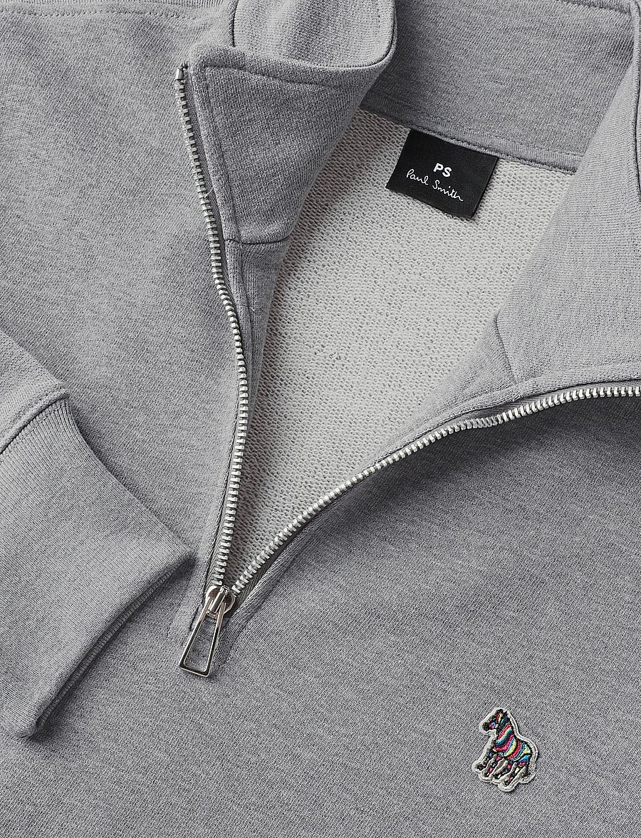 PS Paul Smith - MENS LS REG FIT HALF ZIP TOP ZEBRA - half zip jumpers - 72_melan - 2