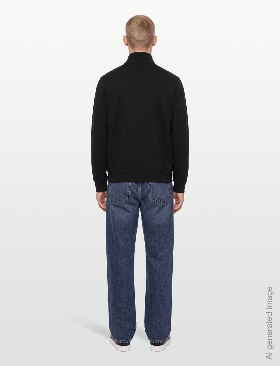 PS Paul Smith - MENS LS REG FIT HALF ZIP TOP ZEBRA - poolpika lukuga džemprid - 79_black - 4