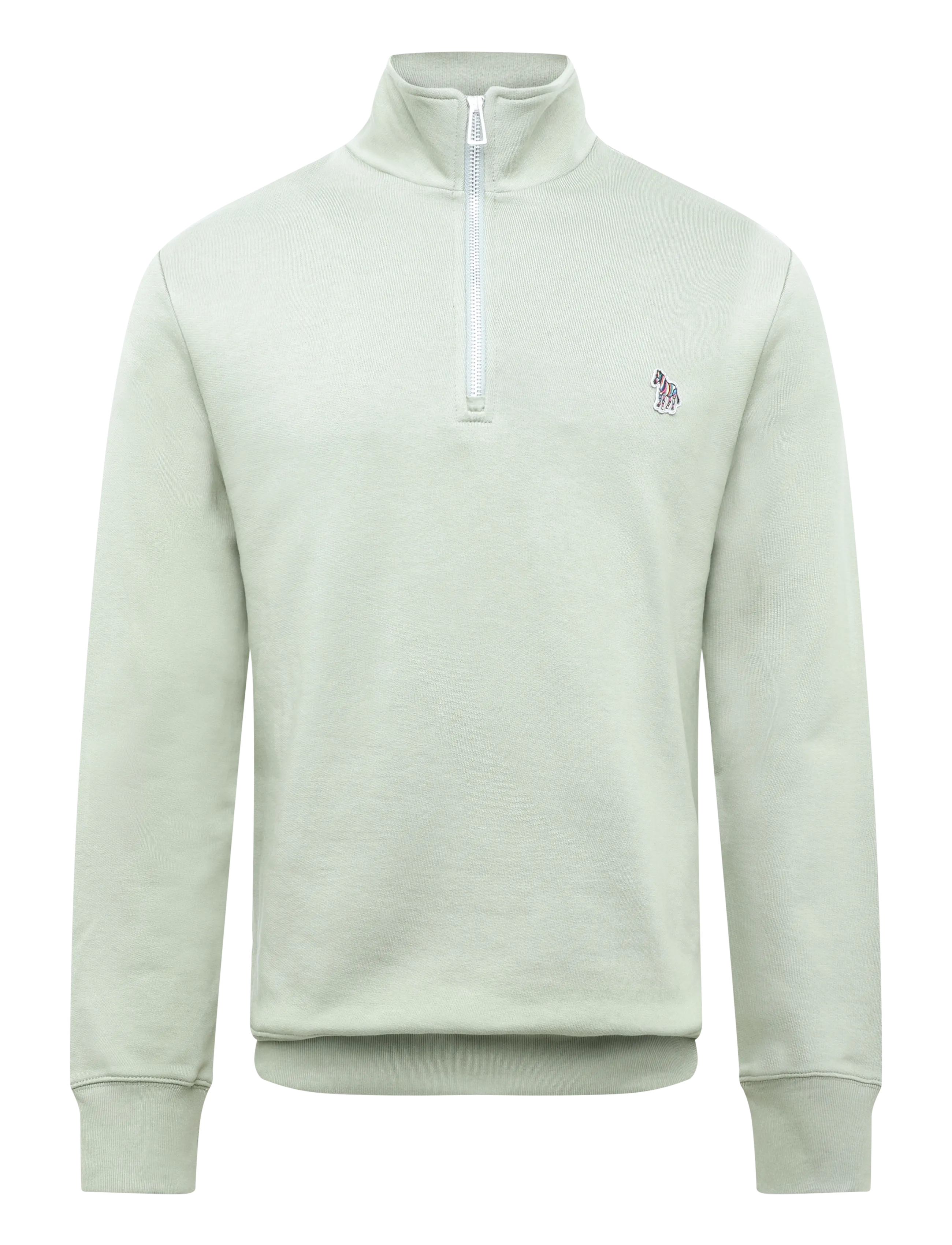 PS Paul Smith MENS REG FIT HALF ZIP TOP ZEBRA - Stickat - 34C_LT GREYISH GREEN / green
