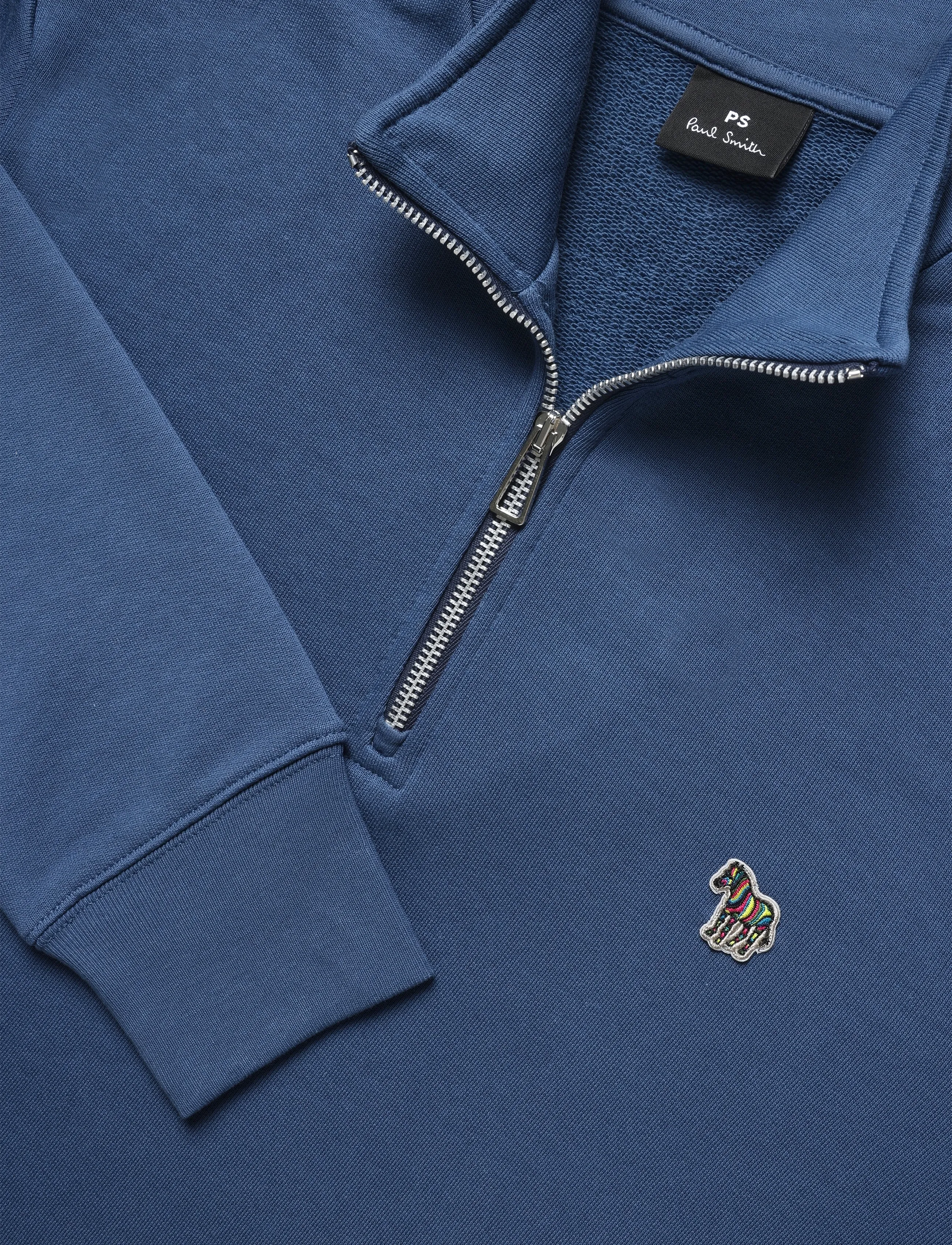 PS Paul Smith - MENS REG FIT HALF ZIP TOP ZEBRA - poolpika lukuga džemprid - 46d_indigo - 2