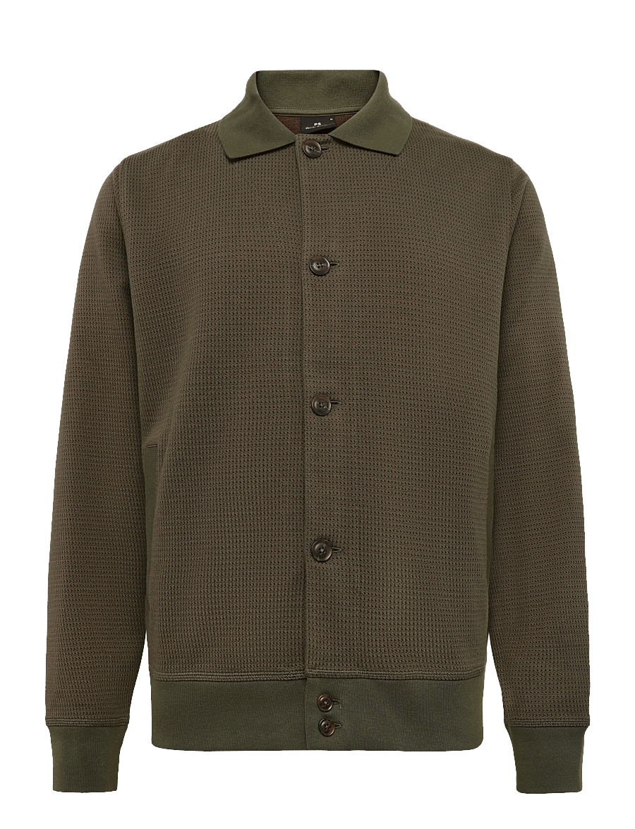 PS Paul Smith - MENS CASUAL FIT CARDIGAN - cardigans - 35_military green - 0