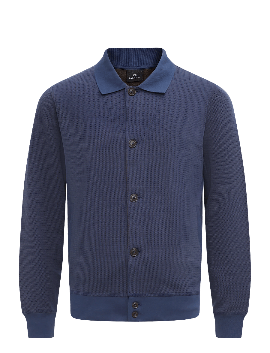 PS Paul Smith - MENS CASUAL FIT CARDIGAN - cardigans - indigo - 0