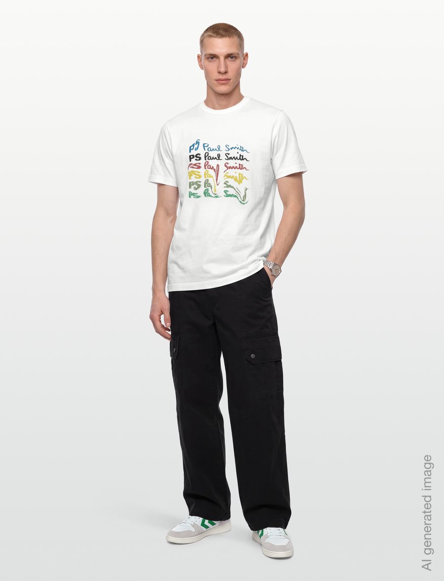 PS Paul Smith - MENS REG FIT T SHIRT PS PAUL SMITH - kurzärmelige t-shirts - off white - 0