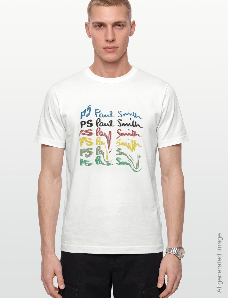 PS Paul Smith - MENS REG FIT T SHIRT PS PAUL SMITH - kurzärmelige t-shirts - off white - 3