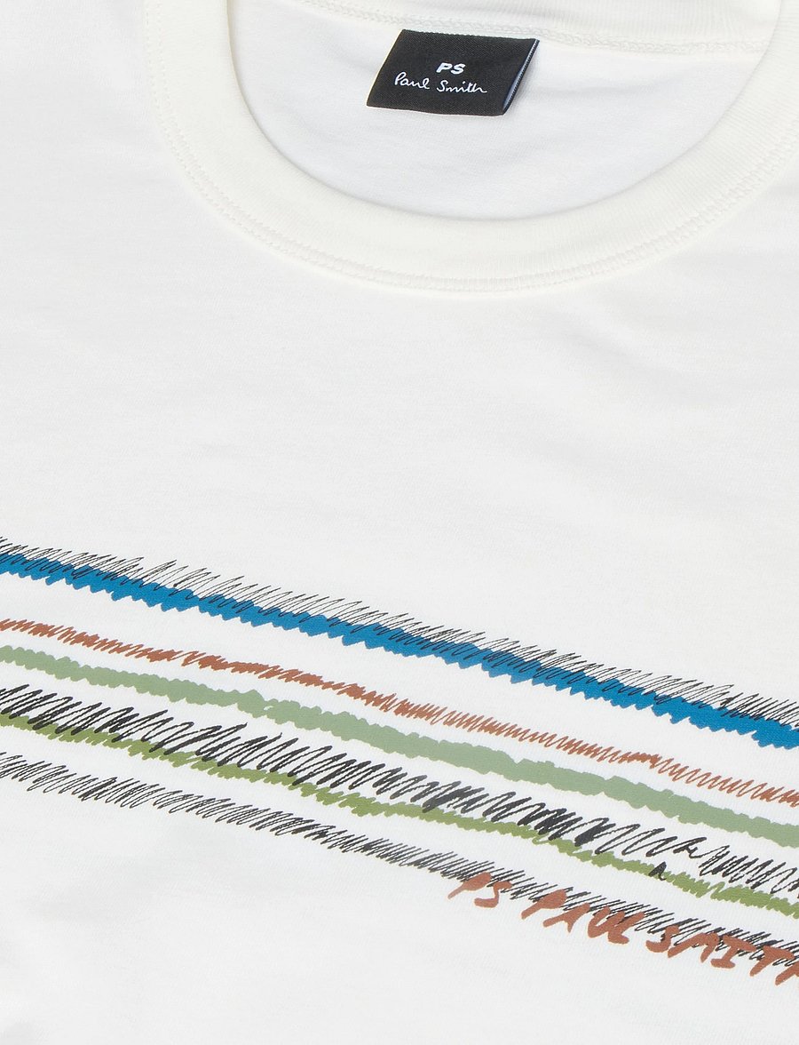 PS Paul Smith - MENS REG FIT T SHIRT STRIPE - kurzärmelige t-shirts - 02_off white - 2