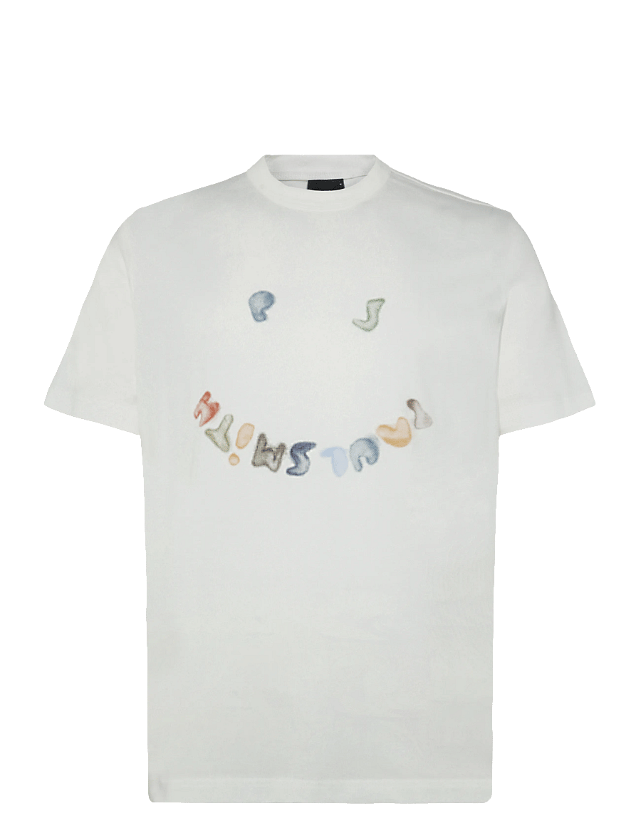 Paul Smith - MENS REG FIT T SHIRT HAPPY - lühikeste varrukatega t-särgid - 02_off white - 0