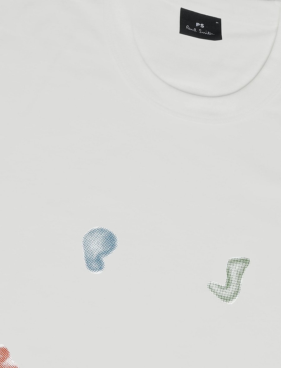 Paul Smith - MENS REG FIT T SHIRT HAPPY - lühikeste varrukatega t-särgid - 02_off white - 2