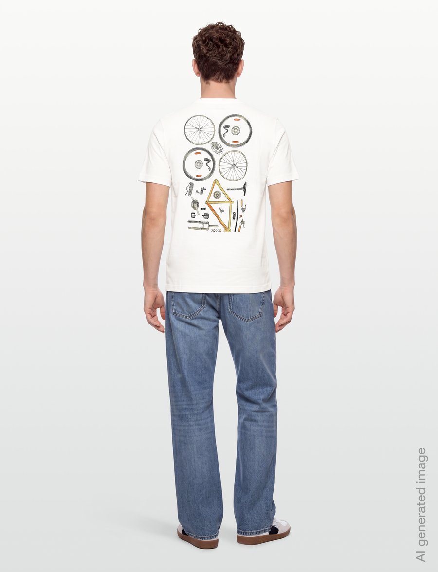 PS Paul Smith - MENS REG FIT T SHIRT BIKE PARTS - kortärmade t-shirts - off white - 4