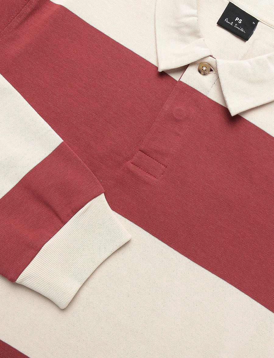 PS Paul Smith - MENS LS POPOVER - langärmelige strick-polohemden - brick red - 2
