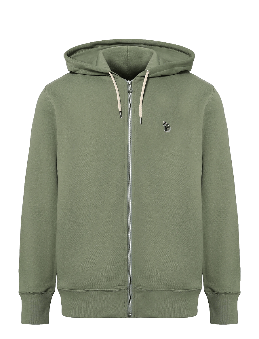 PS Paul Smith - MENS REG FIT ZIP HOODY ZEBRA - hoodies - 34c_lt greyish green - 0