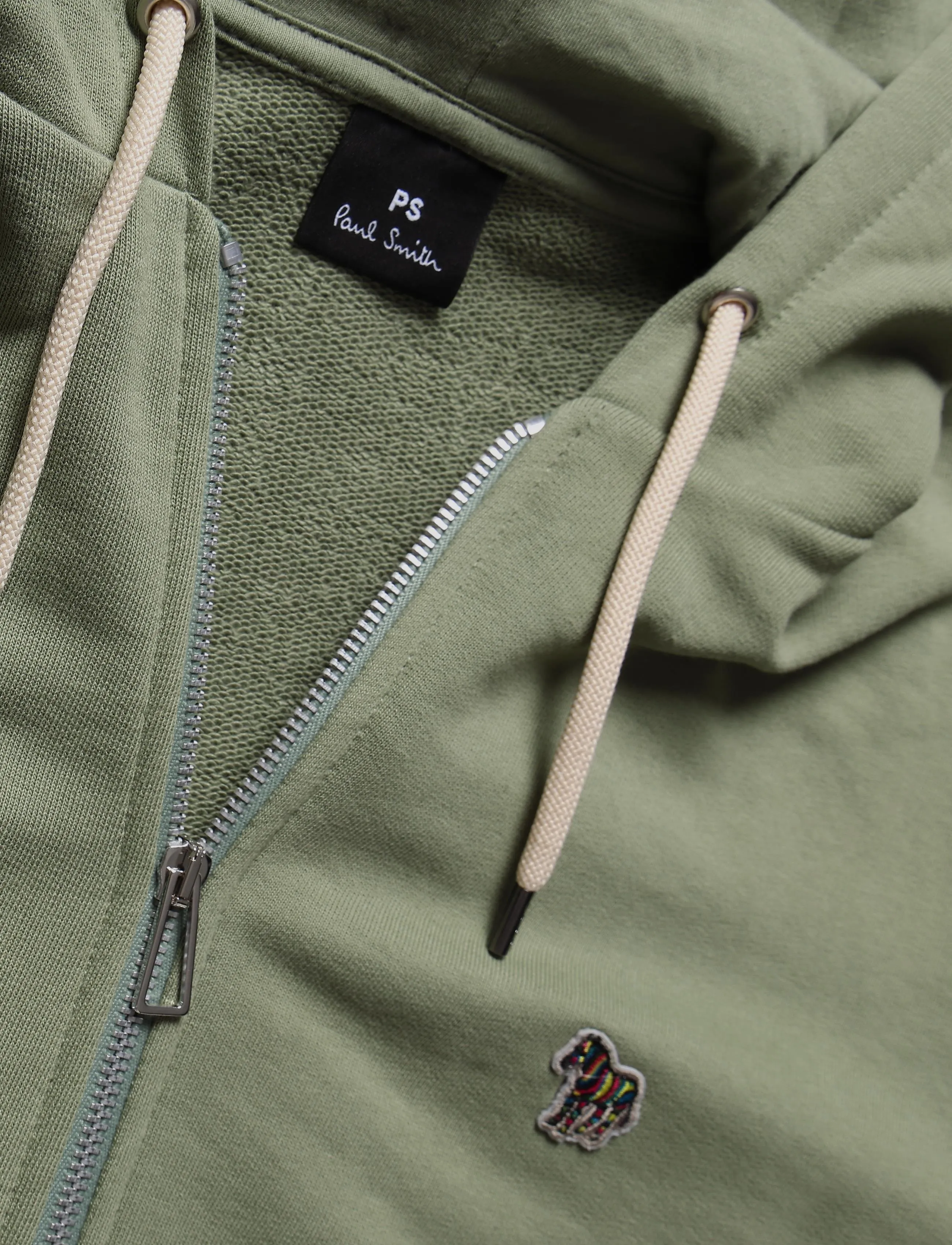 PS Paul Smith - MENS REG FIT ZIP HOODY ZEBRA - hoodies - lt greyish green - 2