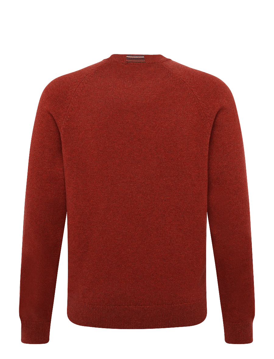 PS Paul Smith - MENS SWEATER CREW NECK - round necks - brick red - 1