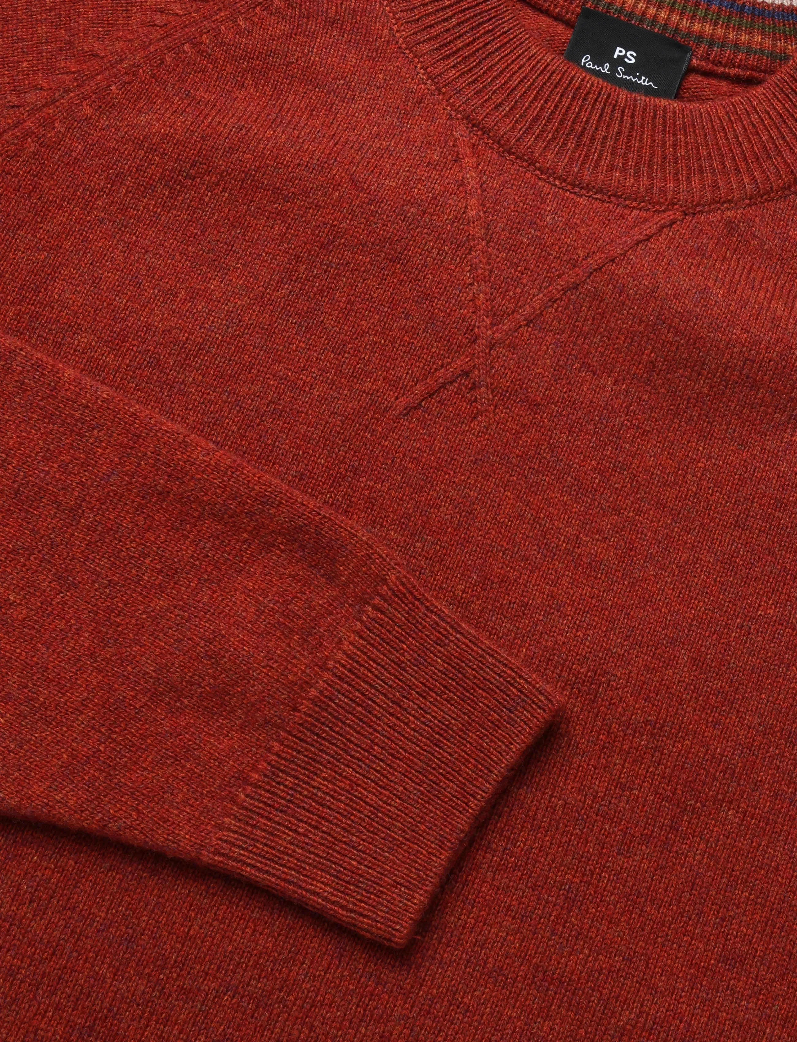 PS Paul Smith - MENS SWEATER CREW NECK - round necks - brick red - 2