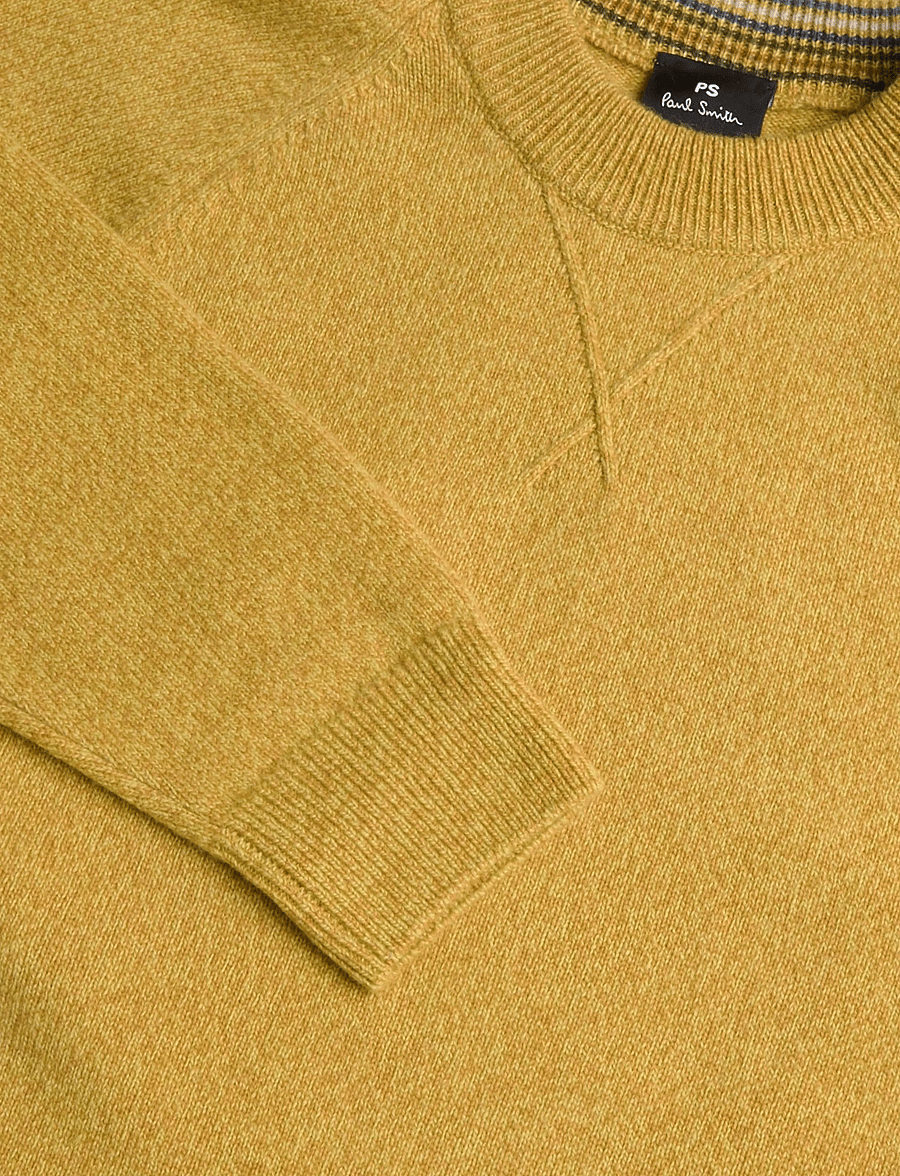 PS Paul Smith - MENS SWEATER CREW NECK - round necks - ochre yellow - 2
