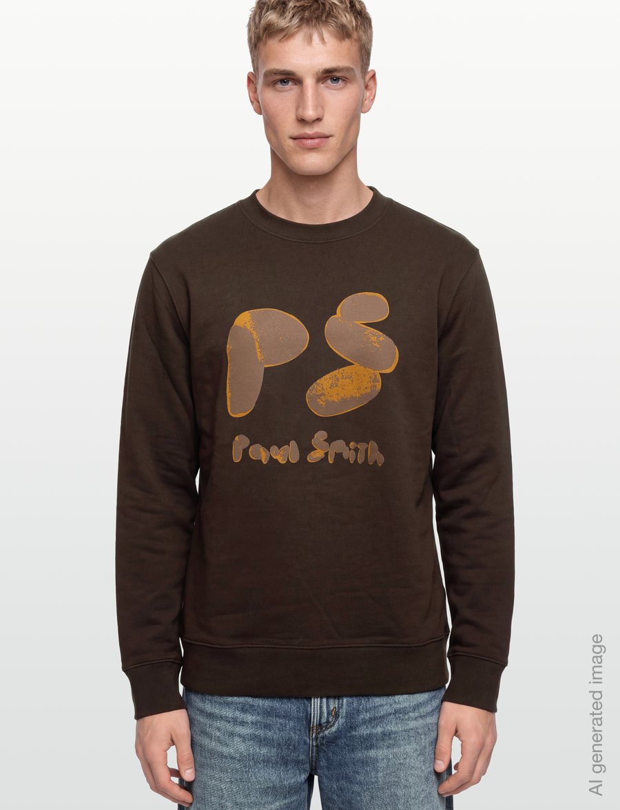 PS Paul Smith - MENS REG FIT SWEATSHIRT PS - dressipluusid - dark brown - 3
