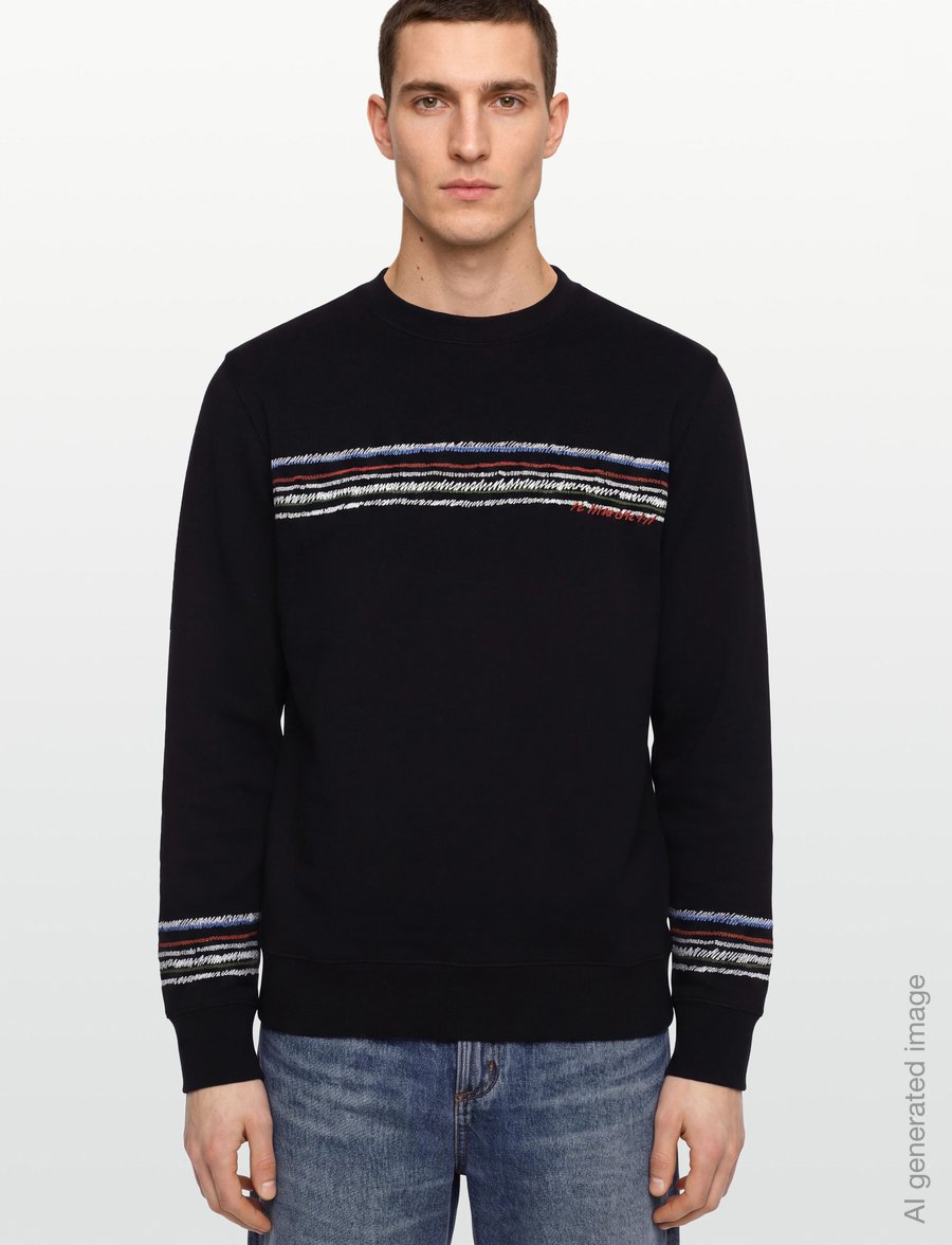 PS Paul Smith - MENS REG FIT SWEATSHIRT STRIPES - kläder - 79_black - 3