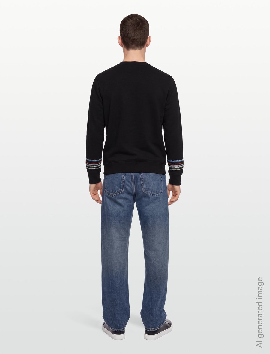 PS Paul Smith - MENS REG FIT SWEATSHIRT STRIPES - kläder - 79_black - 4