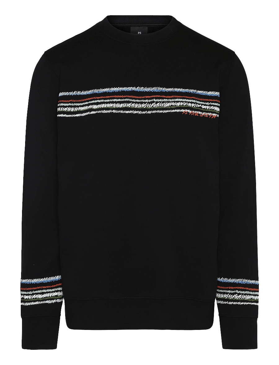 PS Paul Smith - MENS REG FIT SWEATSHIRT STRIPES - shop efter anledning - black - 1