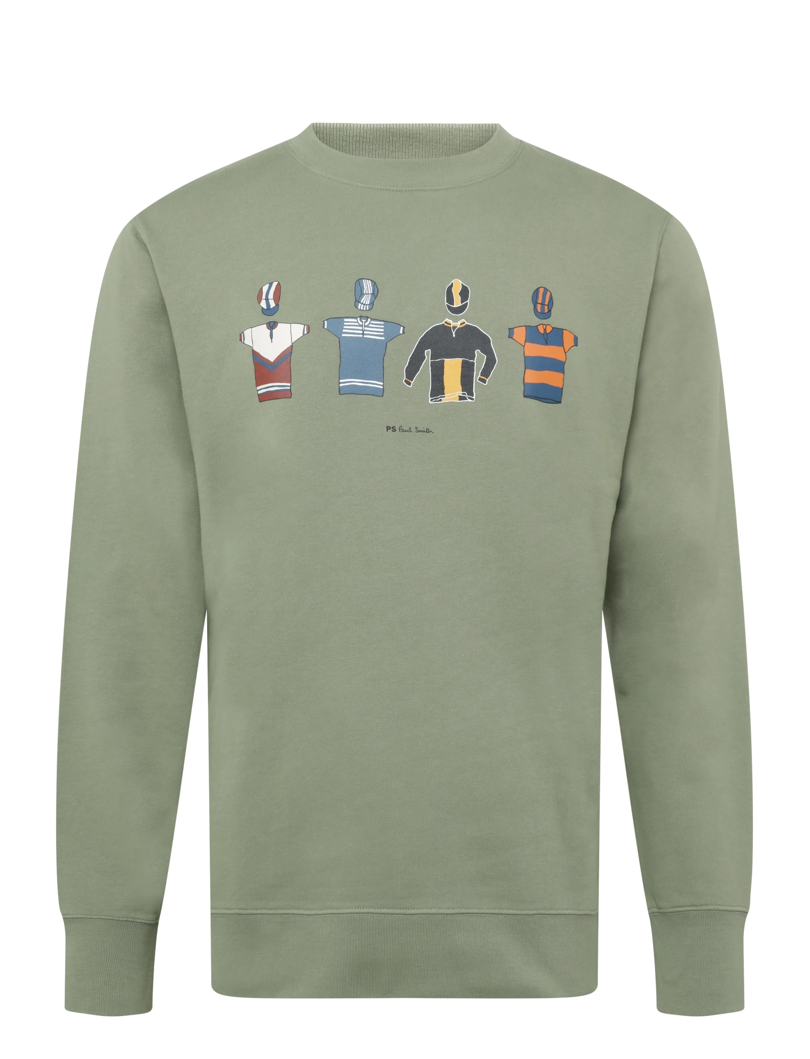 Paul Smith MENS REG FIT SWEATSHIRT CYCLE JERSEYS - Kleidung - 34_LT GREYISH GREEN / khaki/green