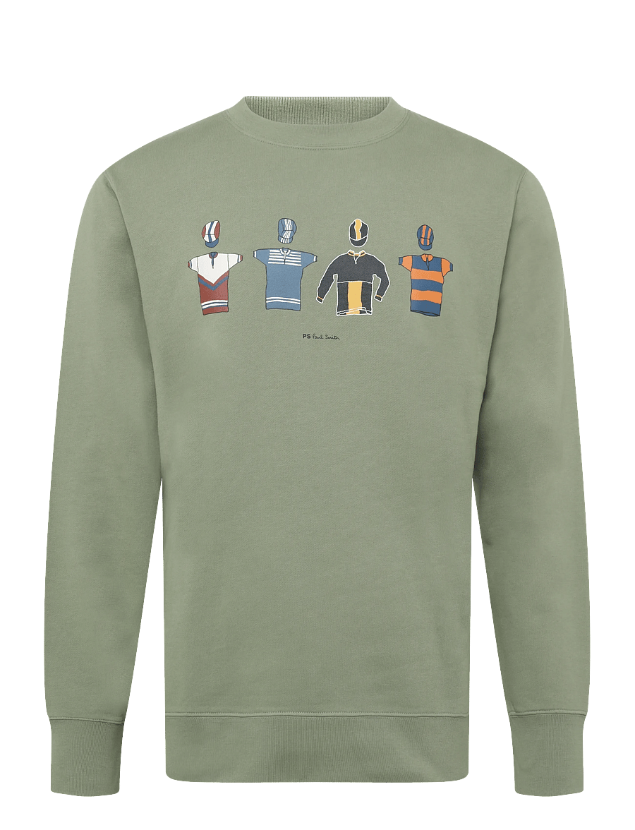 PS Paul Smith - MENS REG FIT SWEATSHIRT CYCLE JERSEYS - sweatshirts - 34_lt greyish green - 0