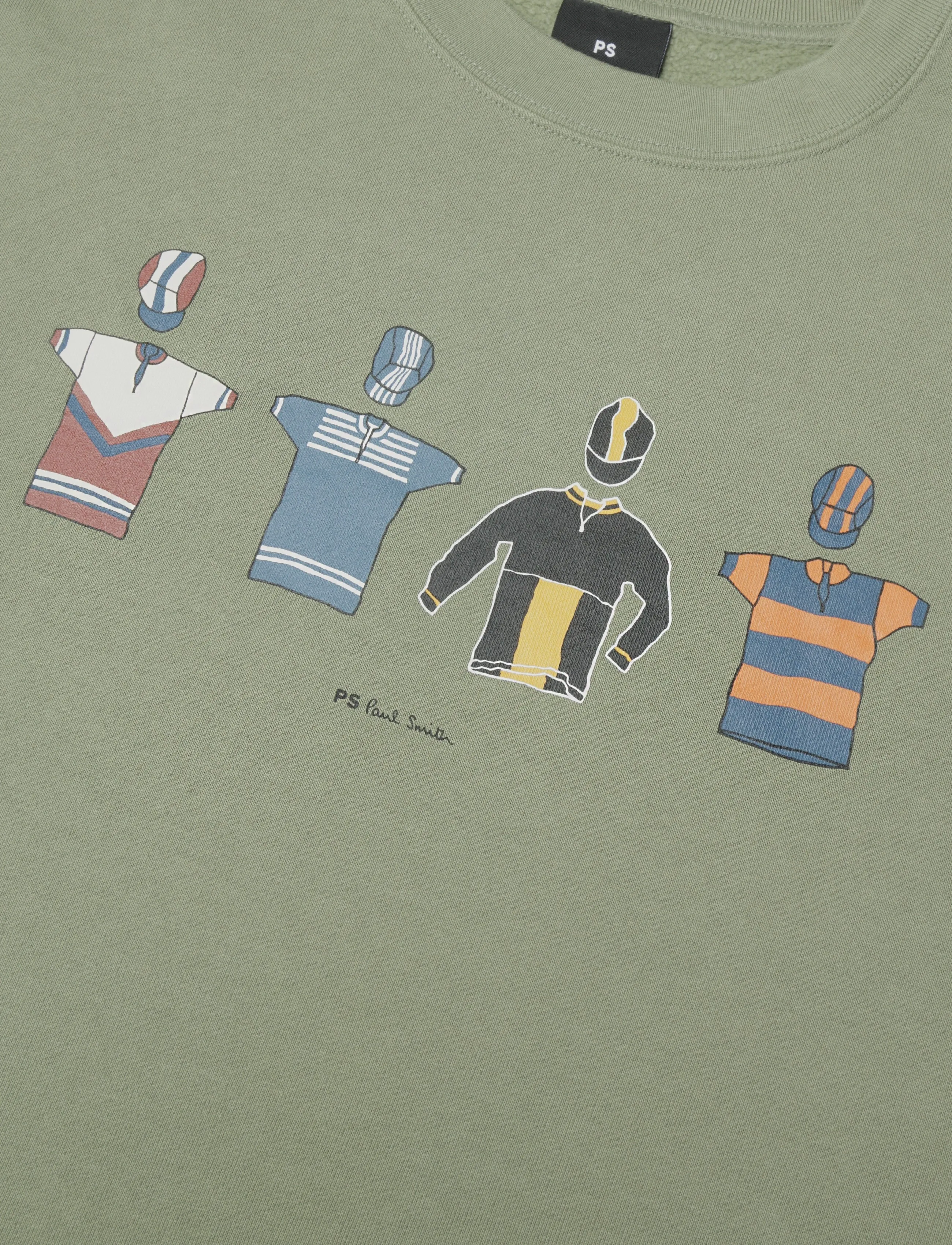 Paul Smith - MENS REG FIT SWEATSHIRT CYCLE JERSEYS - 34_lt greyish green - 2