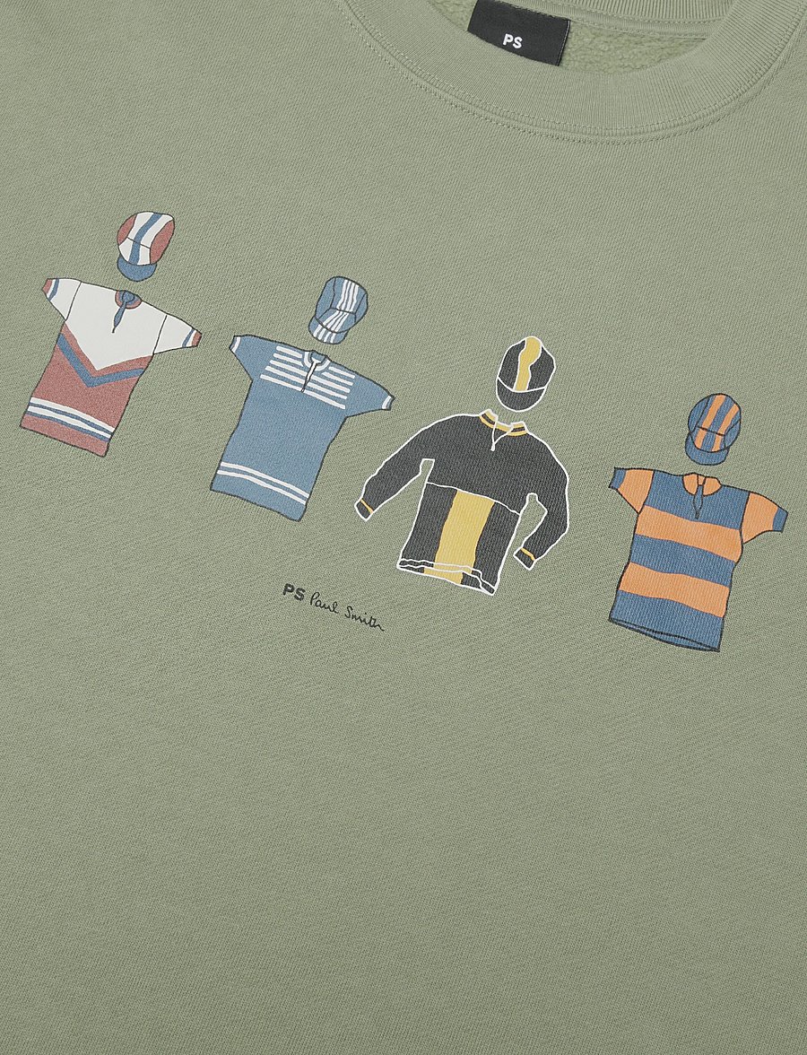 PS Paul Smith - MENS REG FIT SWEATSHIRT CYCLE JERSEYS - sweatshirts - 34_lt greyish green - 2