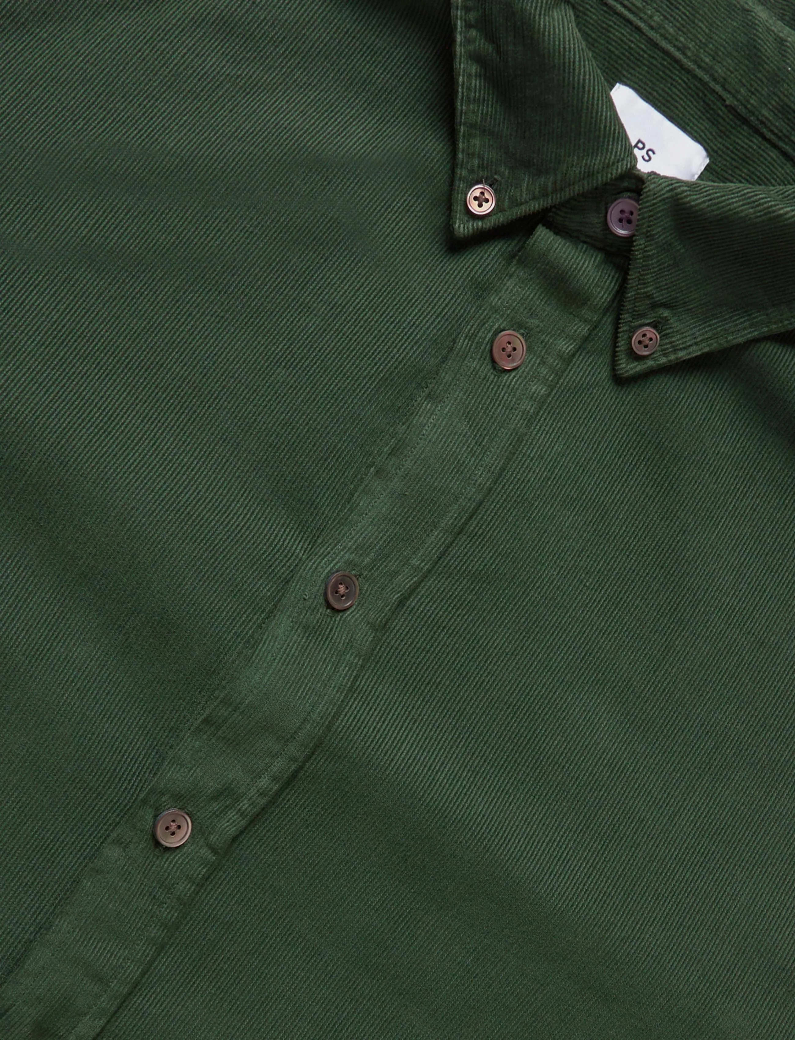 PS Paul Smith - MENS  LS REGULAR  FIT SHIRT BD - corduroy shirts - bottle green - 2