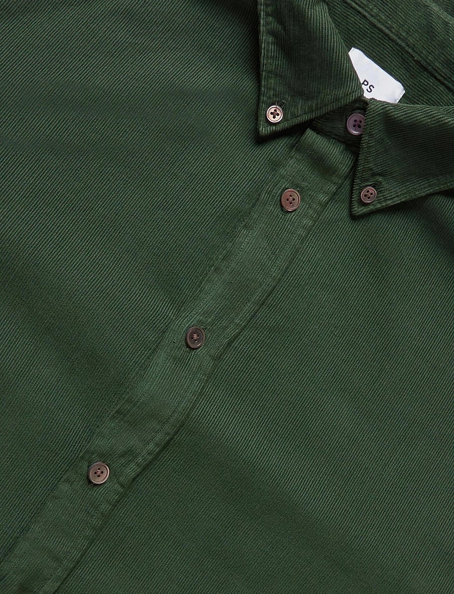 PS Paul Smith - MENS LS REGULAR FIT SHIRT BD - corduroy shirts - bottle green - 2