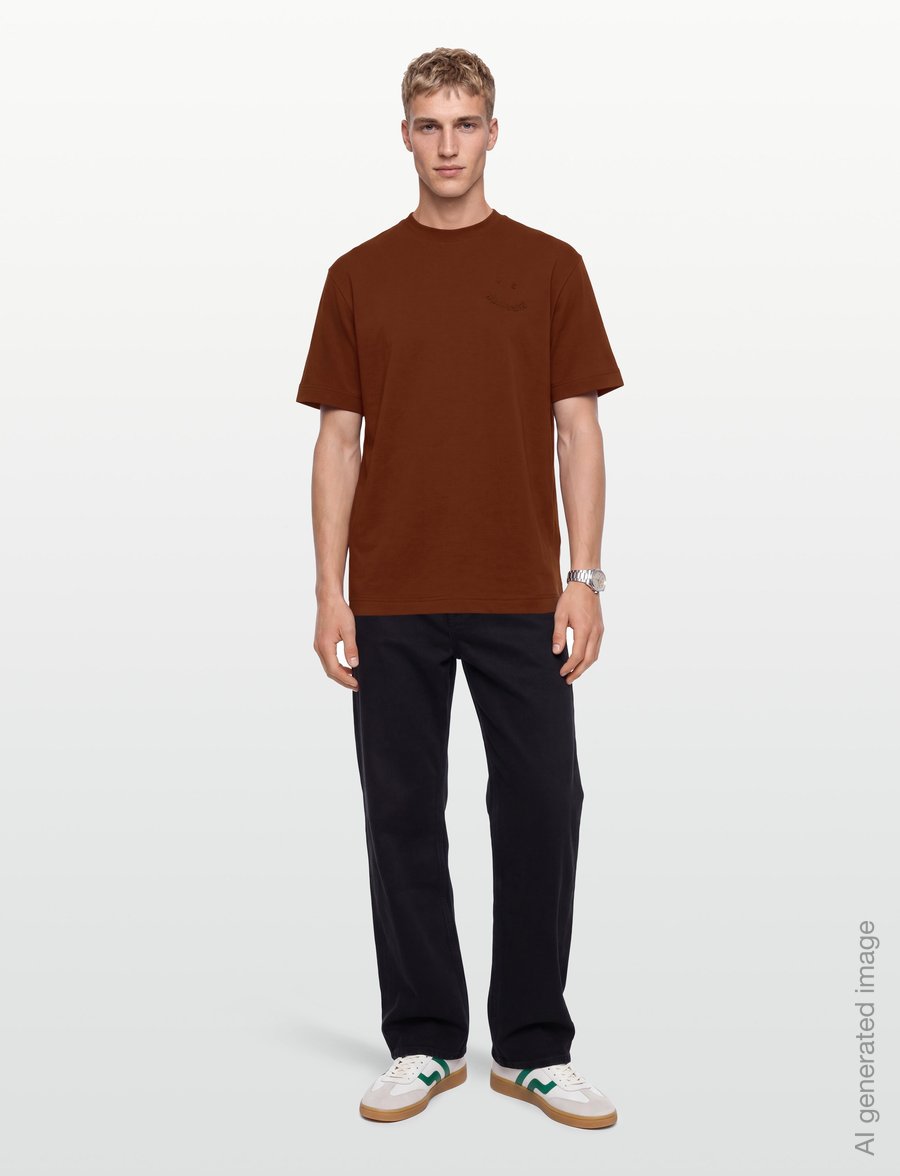 PS Paul Smith - MENS SS CASUAL FIT T SHIRT - kortærmede t-shirts - 28_burgundy/ borde - 0
